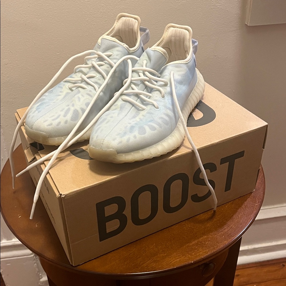Adidas Yeezy Boost 350 V2 Mono Ice sneaker.